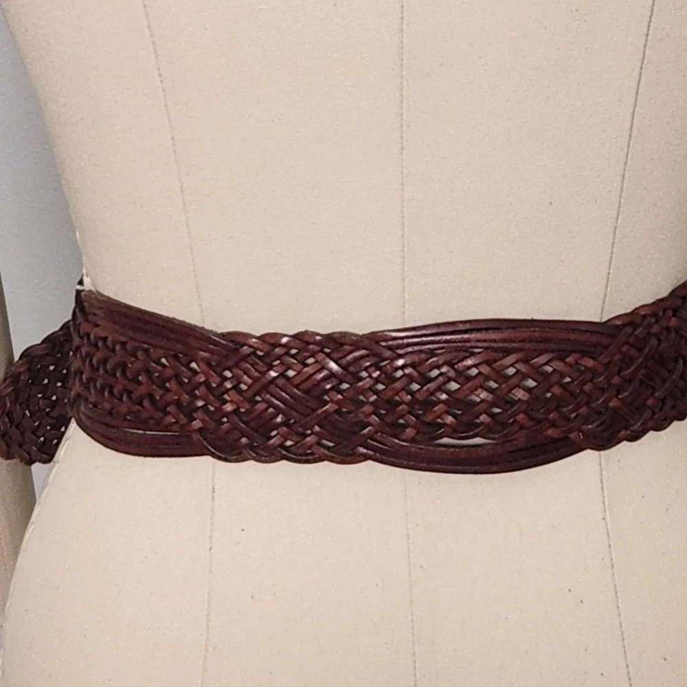 Vintage Leather Braided Belt  Bohemian, Cottagecore, Western, Equestrian Women M